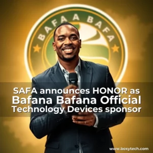 Artistic representation for SAFA announces HONOR as Bafana Bafana Official Technology Devices sponsor