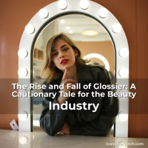 Artistic representation for The Rise and Fall of Glossier: A Cautionary Tale for the Beauty Industry