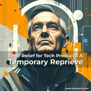 Artistic representation for Tariff Relief for Tech Products: A Temporary Reprieve