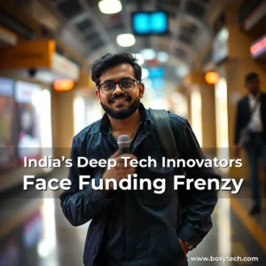 Artistic representation for India’s Deep Tech Innovators Face Funding Frenzy