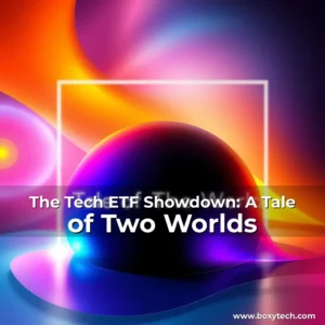 Artistic representation for The Tech ETF Showdown: A Tale of Two Worlds