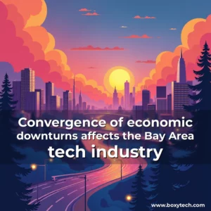 Artistic representation for Convergence of economic downturns affects the Bay Area tech industry