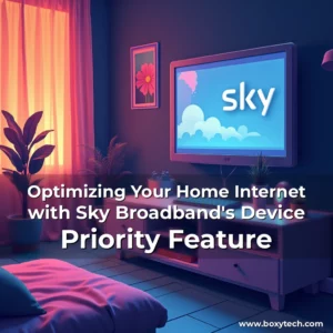 Artistic representation for Optimizing Your Home Internet with Sky Broadband's Device Priority Feature