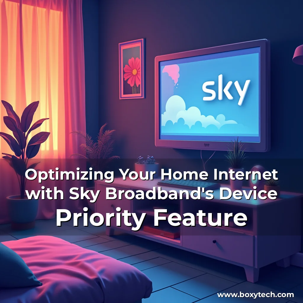 Artistic representation for Optimizing Your Home Internet with Sky Broadband's Device Priority Feature