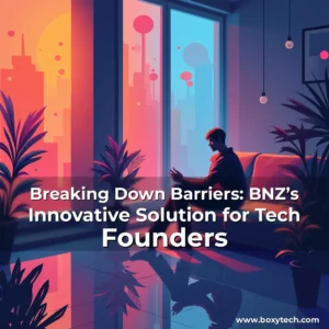 Artistic representation for Breaking Down Barriers: BNZ’s Innovative Solution for Tech Founders