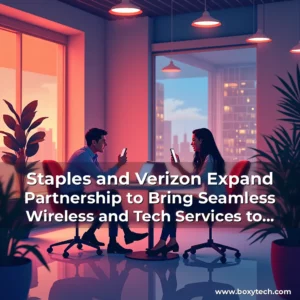 Artistic representation for Staples and Verizon Expand Partnership to Bring Seamless Wireless and Tech Services to Businesses and Consumers