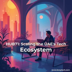 Artistic representation for HUB71: Scaling the UAE's Tech Ecosystem