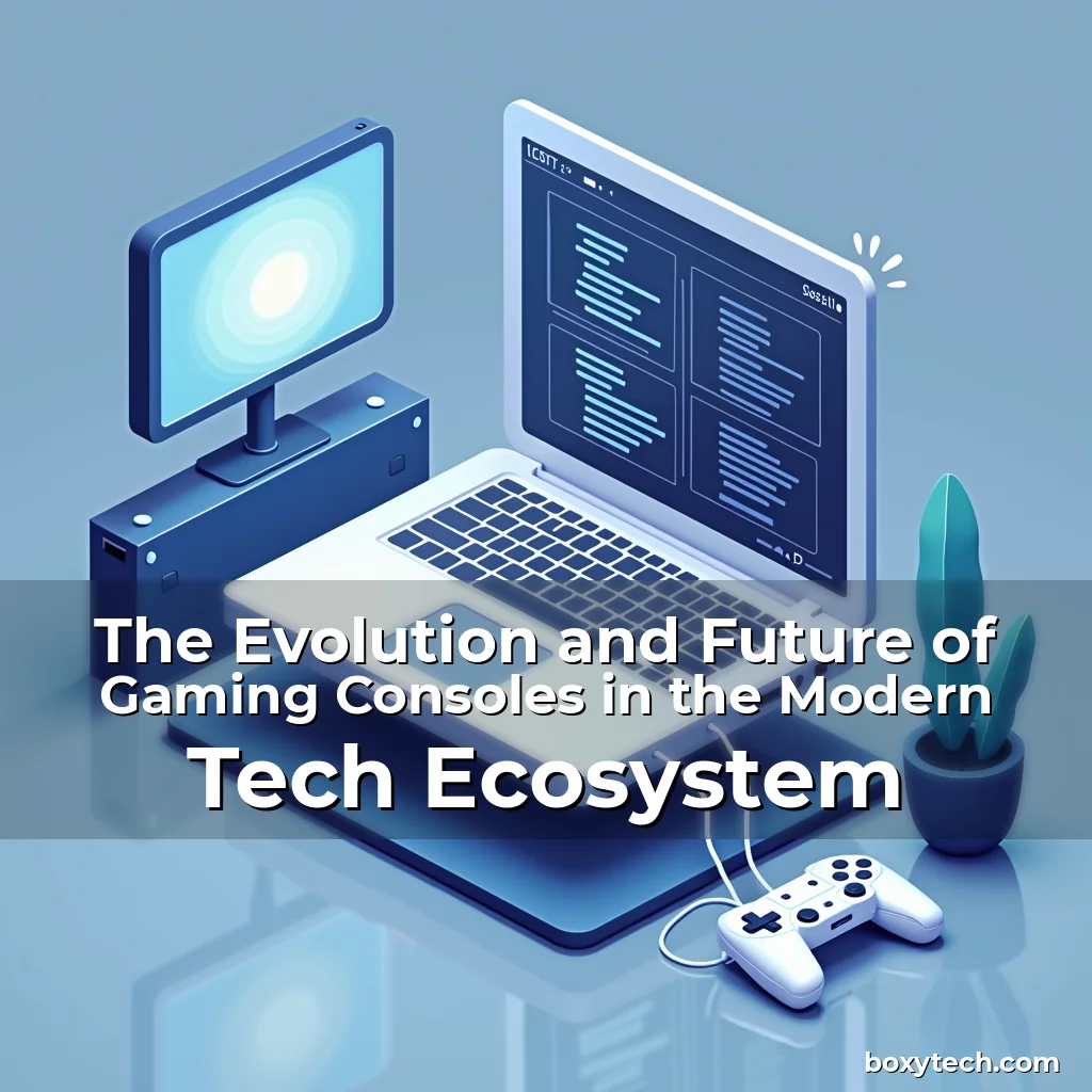 Artistic representation for The Evolution and Future of Gaming Consoles in the Modern Tech Ecosystem