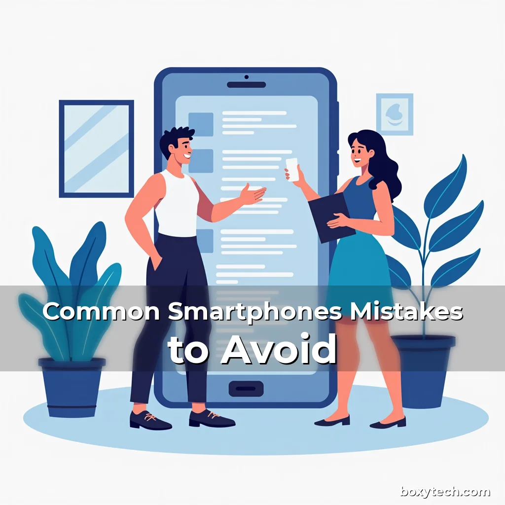 Artistic representation for Common Smartphones Mistakes to Avoid
