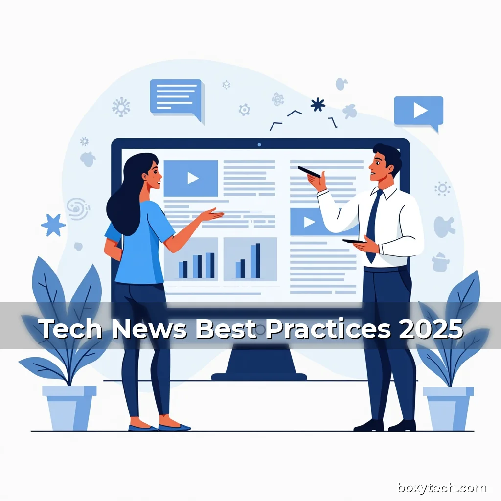 Artistic representation for Tech News Best Practices 2025