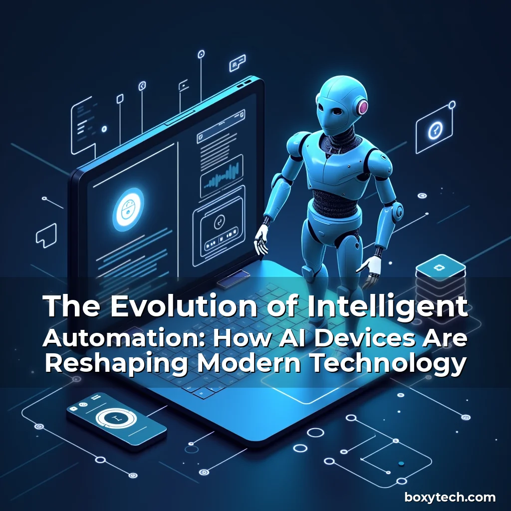 Artistic representation for The Evolution of Intelligent Automation: How AI Devices Are Reshaping Modern Technology