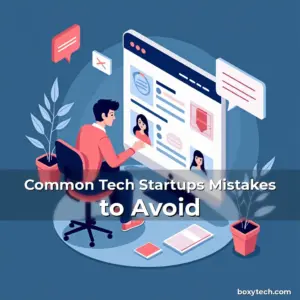 Artistic representation for Common Tech Startups Mistakes to Avoid